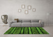 Machine Washable Abstract Green Modern Area Rugs in a Living Room,, wshabs58grn