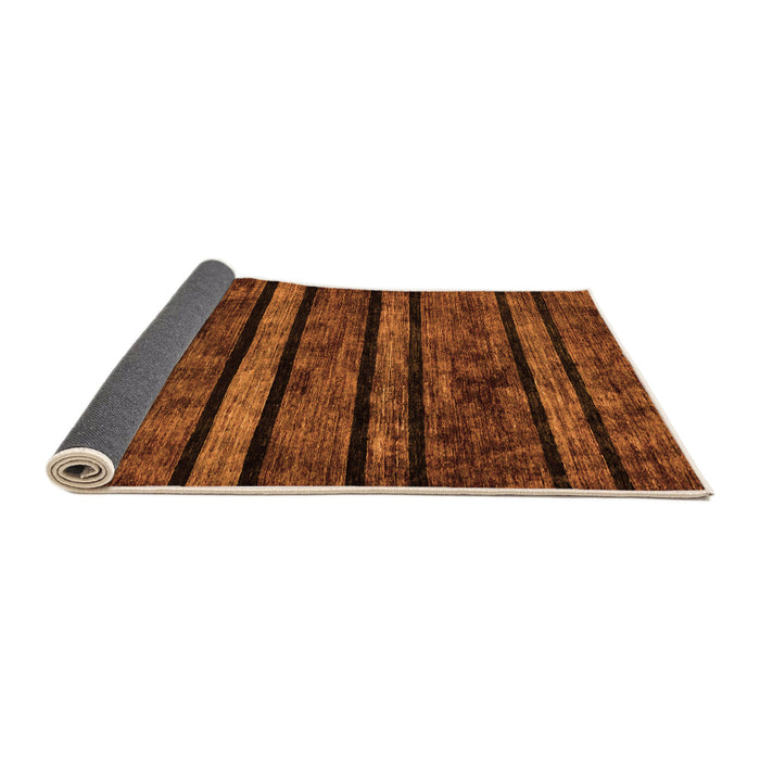 Sideview of Abstract Orange Modern Rug, abs58org