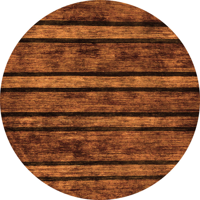 Round Machine Washable Abstract Orange Modern Area Rugs, wshabs58org