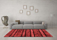 Machine Washable Abstract Red Modern Rug, wshabs58red