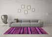 Machine Washable Abstract Purple Modern Area Rugs in a Living Room, wshabs58pur