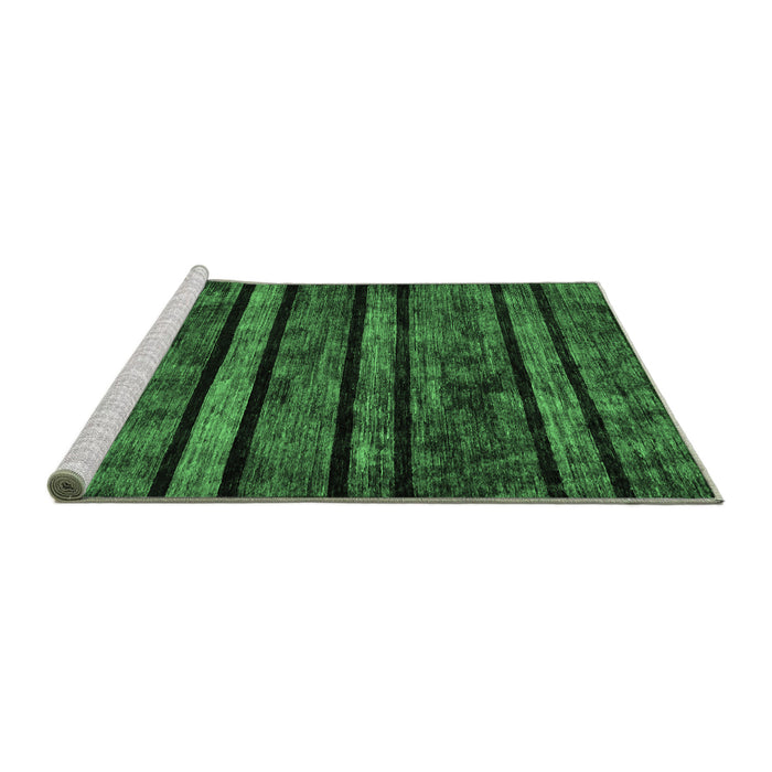 Sideview of Machine Washable Abstract Emerald Green Modern Area Rugs, wshabs58emgrn