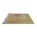 Sideview of Machine Washable Abstract Cinnamon Brown Rug, wshabs590