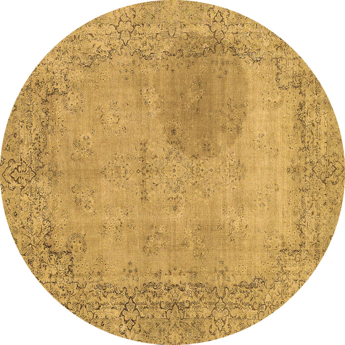 Round Abstract Brown Modern Rug, abs590brn
