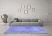 Machine Washable Abstract Blue Modern Rug in a Living Room, wshabs590blu