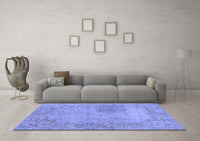 Machine Washable Abstract Blue Modern Rug, wshabs590blu