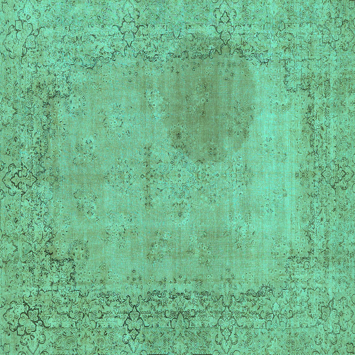 Square Abstract Turquoise Modern Rug, abs590turq