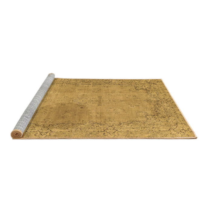 Sideview of Machine Washable Abstract Brown Modern Rug, wshabs590brn