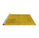 Sideview of Machine Washable Abstract Yellow Modern Rug, wshabs590yw