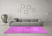 Machine Washable Abstract Purple Modern Area Rugs in a Living Room, wshabs590pur