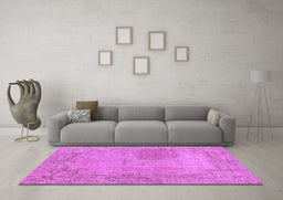 Machine Washable Abstract Purple Modern Area Rugs in a Living Room, wshabs590pur