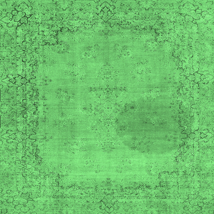 Square Abstract Emerald Green Modern Rug, abs590emgrn
