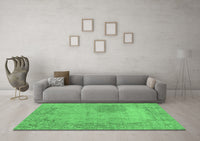 Machine Washable Abstract Emerald Green Modern Rug, wshabs590emgrn