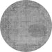 Round Abstract Gray Modern Rug, abs590gry