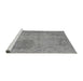 Sideview of Machine Washable Abstract Gray Modern Rug, wshabs590gry