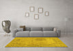 Machine Washable Abstract Yellow Modern Rug in a Living Room, wshabs590yw