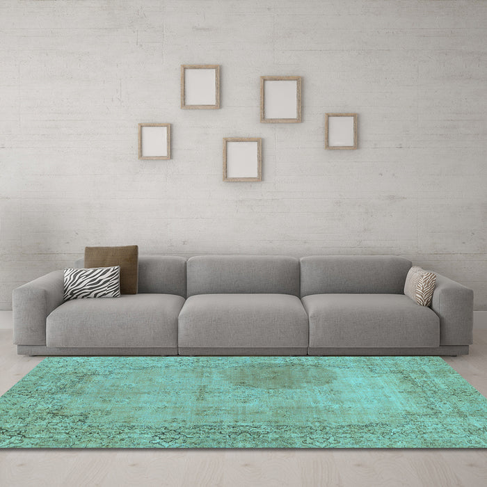 Machine Washable Abstract Light Blue Modern Rug in a Living Room, wshabs590lblu