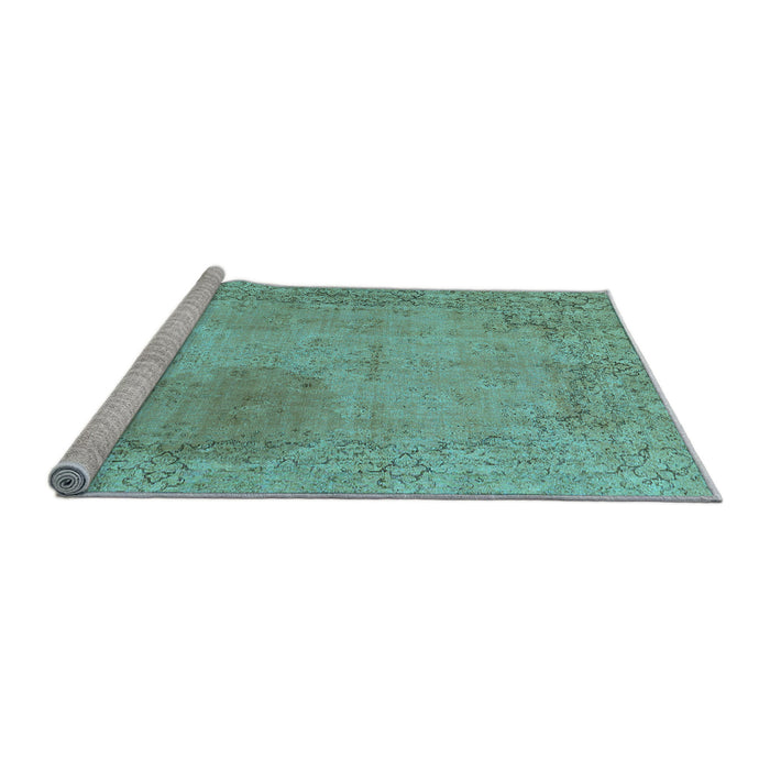 Sideview of Machine Washable Abstract Light Blue Modern Rug, wshabs590lblu