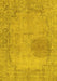 Machine Washable Abstract Yellow Modern Rug, wshabs590yw