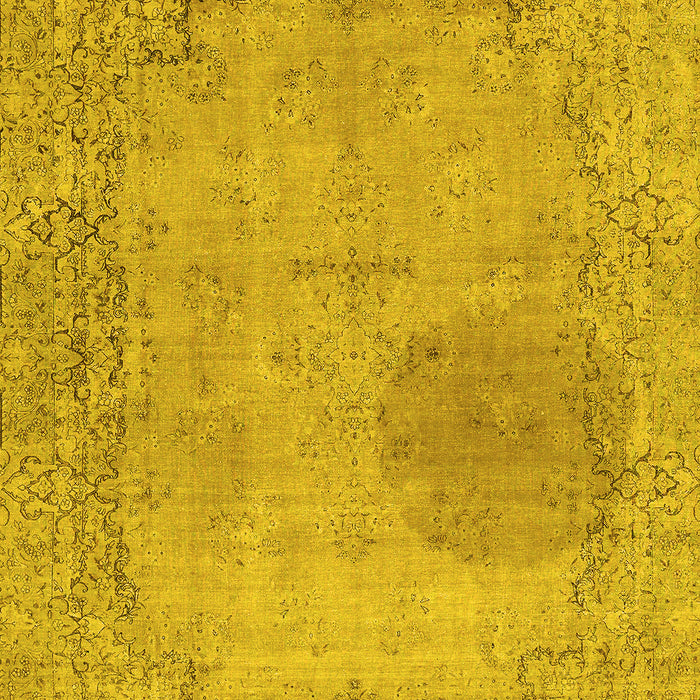 Machine Washable Abstract Yellow Modern Rug, wshabs590yw