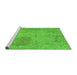 Sideview of Machine Washable Abstract Green Modern Area Rugs, wshabs590grn