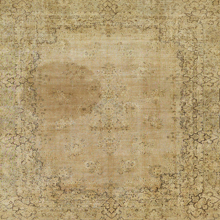 Square Machine Washable Abstract Cinnamon Brown Rug, wshabs590