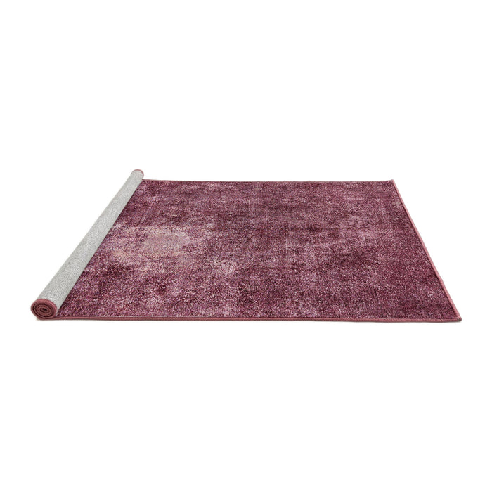 Sideview of Machine Washable Abstract Blush Red Pink Rug, wshabs591