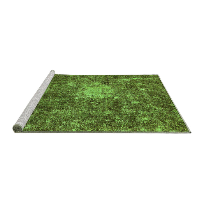 Sideview of Machine Washable Oriental Green Traditional Area Rugs, wshabs591grn