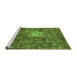 Sideview of Machine Washable Oriental Green Traditional Area Rugs, wshabs591grn