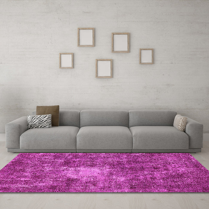 Machine Washable Oriental Pink Traditional Rug in a Living Room, wshabs591pnk