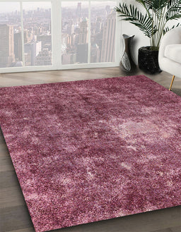 Machine Washable Abstract Blush Red Pink Rug in a Family Room, wshabs591