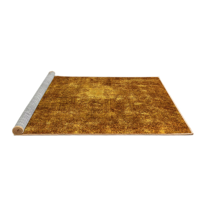Sideview of Machine Washable Oriental Yellow Traditional Rug, wshabs591yw