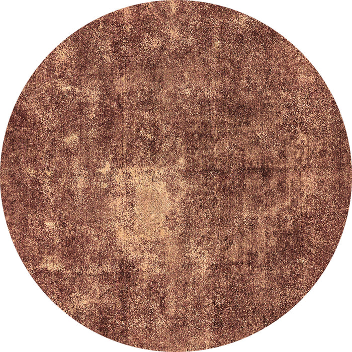 Round Machine Washable Oriental Brown Traditional Rug, wshabs591brn