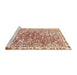 Sideview of Machine Washable Abstract Red Rug, wshabs592