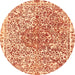 Round Abstract Orange Modern Rug, abs592org