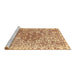 Sideview of Machine Washable Abstract Brown Modern Rug, wshabs592brn