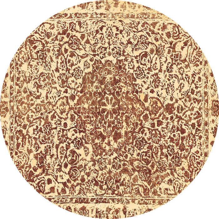 Round Machine Washable Abstract Brown Modern Rug, wshabs592brn