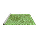 Sideview of Machine Washable Abstract Green Modern Area Rugs, wshabs592grn