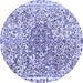 Round Abstract Blue Modern Rug, abs592blu