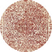 Round Machine Washable Abstract Red Rug, wshabs592