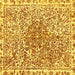 Square Abstract Yellow Modern Rug, abs592yw