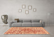 Machine Washable Abstract Orange Modern Area Rugs in a Living Room, wshabs592org