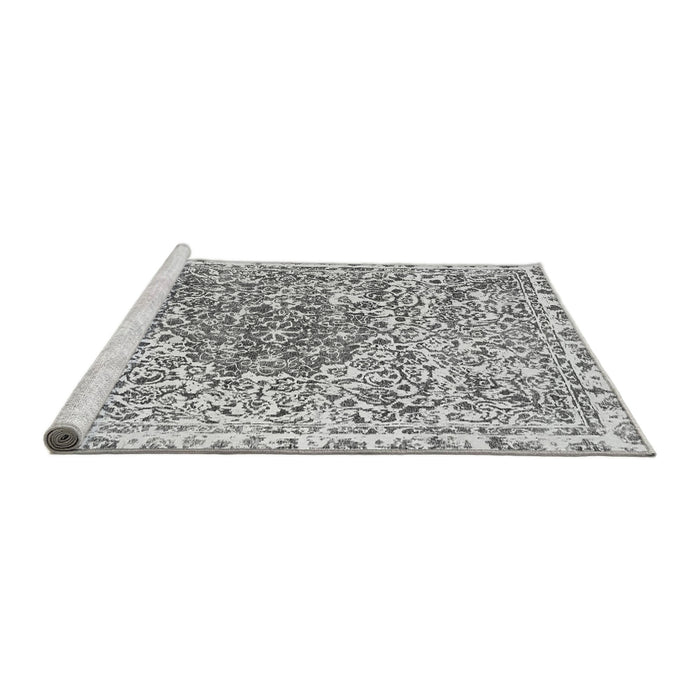 Sideview of Machine Washable Abstract Gray Modern Rug, wshabs592gry