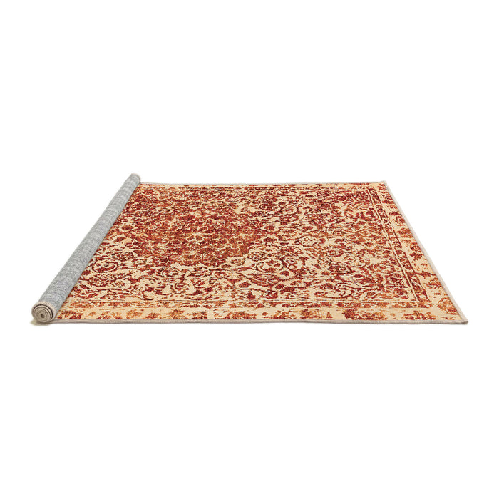 Sideview of Machine Washable Abstract Orange Modern Area Rugs, wshabs592org