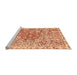 Sideview of Machine Washable Abstract Orange Modern Area Rugs, wshabs592org