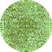 Round Abstract Green Modern Rug, abs592grn