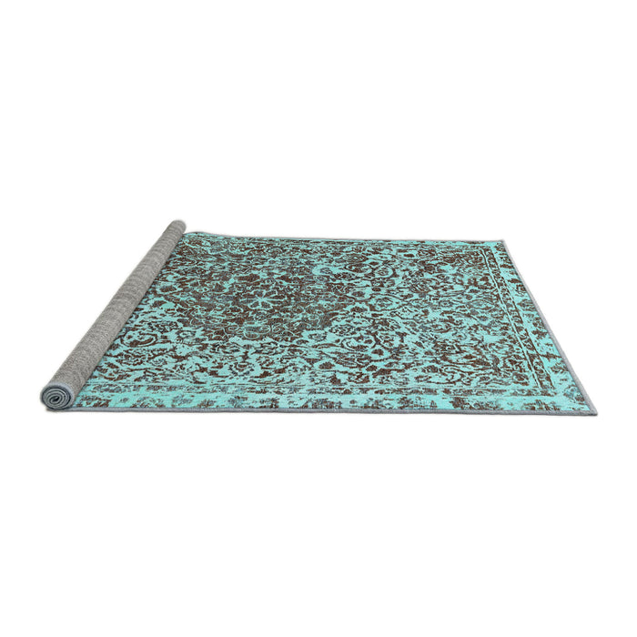 Sideview of Machine Washable Abstract Light Blue Modern Rug, wshabs592lblu