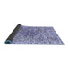 Sideview of Abstract Blue Modern Rug, abs592blu