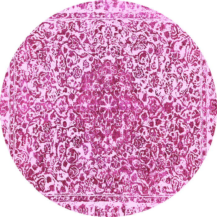 Round Abstract Pink Modern Rug, abs592pnk