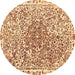 Round Abstract Brown Modern Rug, abs592brn